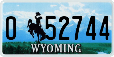 WY license plate 052744