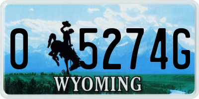 WY license plate 05274G