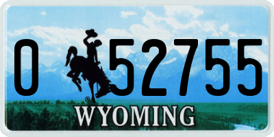 WY license plate 052755