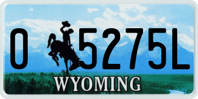 WY license plate 05275L
