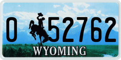 WY license plate 052762
