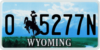 WY license plate 05277N