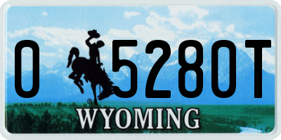 WY license plate 05280T