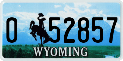 WY license plate 052857