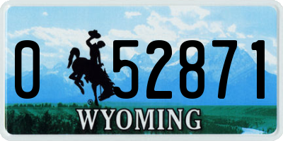 WY license plate 052871