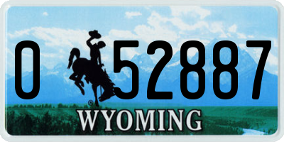 WY license plate 052887