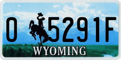 WY license plate 05291F