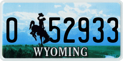 WY license plate 052933
