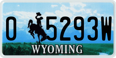WY license plate 05293W