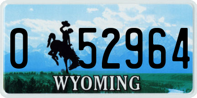 WY license plate 052964