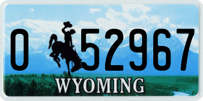 WY license plate 052967