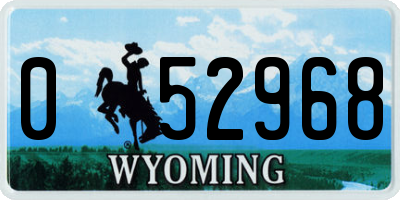 WY license plate 052968