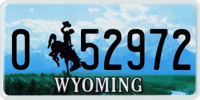 WY license plate 052972