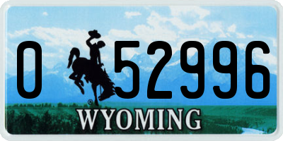 WY license plate 052996
