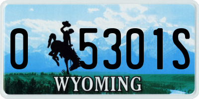 WY license plate 05301S