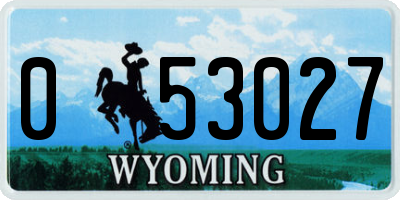 WY license plate 053027