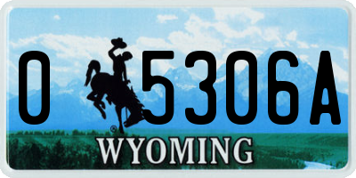 WY license plate 05306A