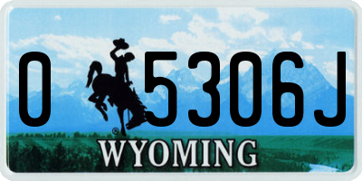 WY license plate 05306J