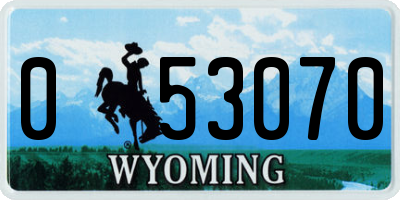 WY license plate 053070