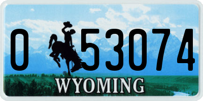 WY license plate 053074
