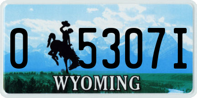 WY license plate 05307I
