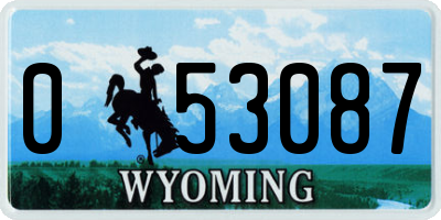 WY license plate 053087