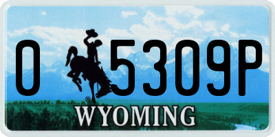 WY license plate 05309P