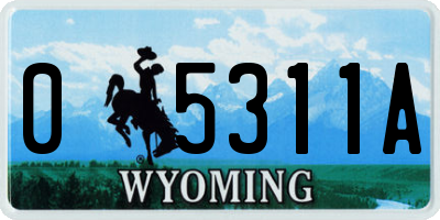 WY license plate 05311A
