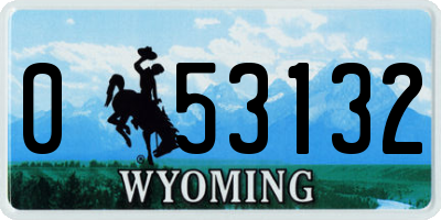WY license plate 053132