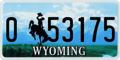 WY license plate 053175