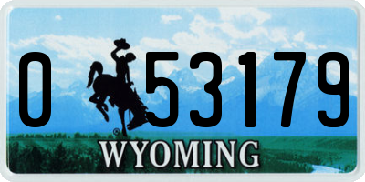 WY license plate 053179