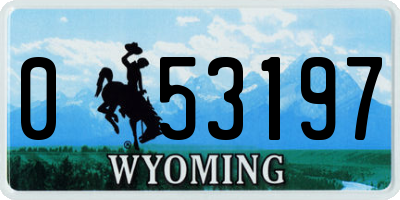 WY license plate 053197