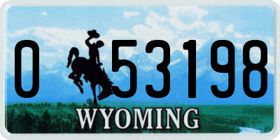 WY license plate 053198