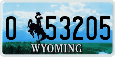 WY license plate 053205