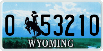 WY license plate 053210