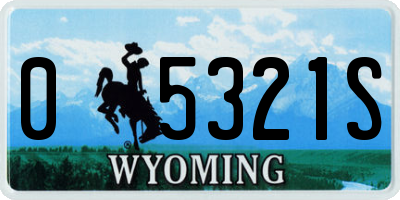 WY license plate 05321S