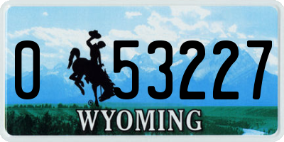 WY license plate 053227