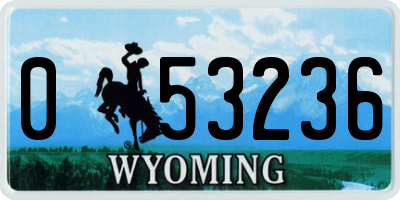 WY license plate 053236