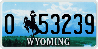 WY license plate 053239