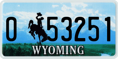 WY license plate 053251