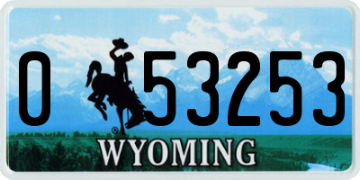 WY license plate 053253