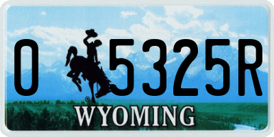 WY license plate 05325R