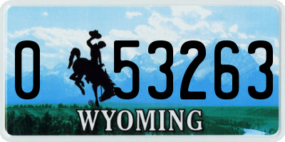 WY license plate 053263