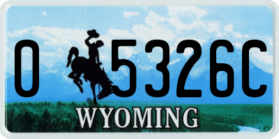 WY license plate 05326C
