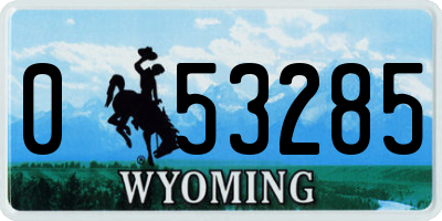 WY license plate 053285