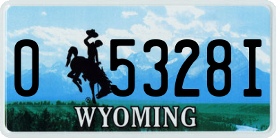 WY license plate 05328I