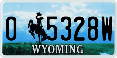 WY license plate 05328W