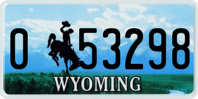 WY license plate 053298