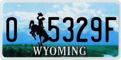 WY license plate 05329F