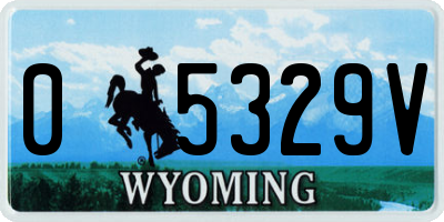WY license plate 05329V